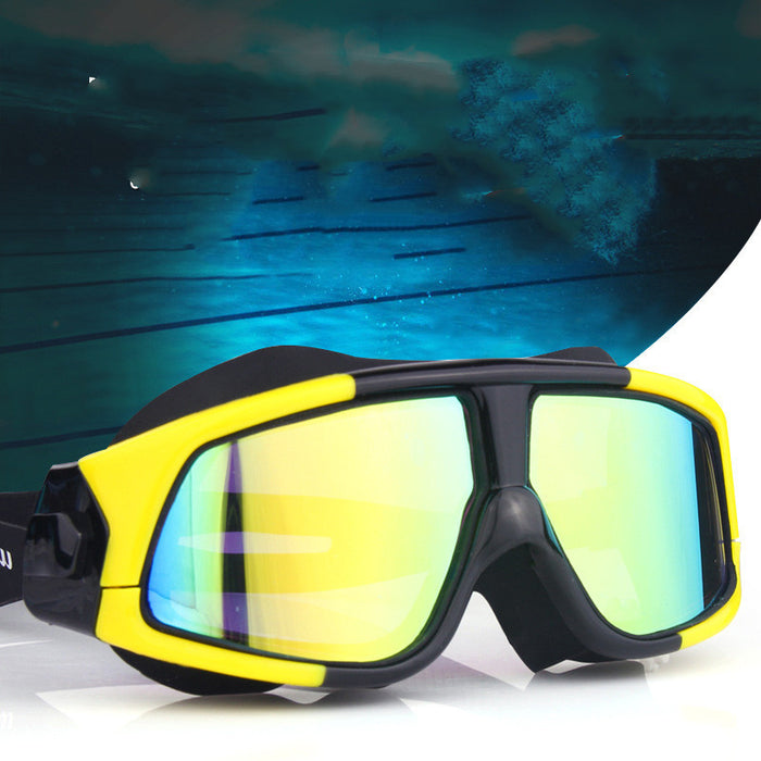 Goggles Electroplating Waterproof Big Frame Transparent Myopia Swimming Diving Goggles For Adults
